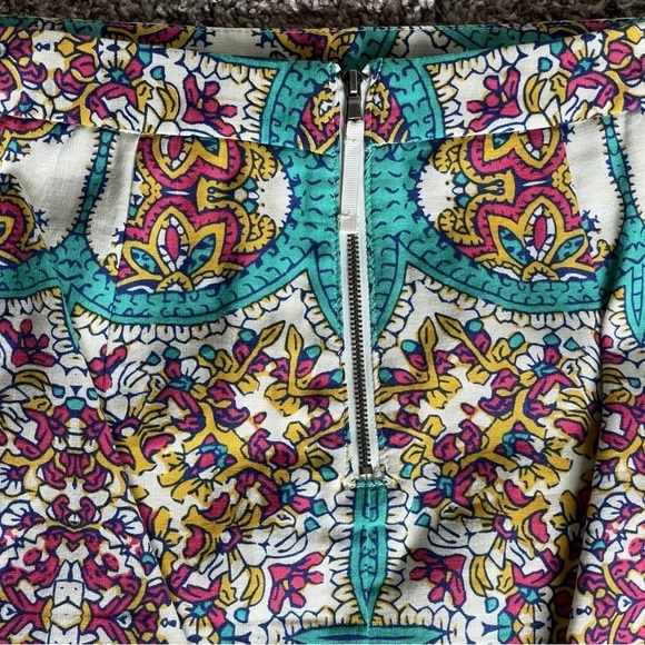 Y2K Bohemian Linen Mini Skirt | Anthropologie Lucy & Laurel | Size 4 - Picture 3 of 10